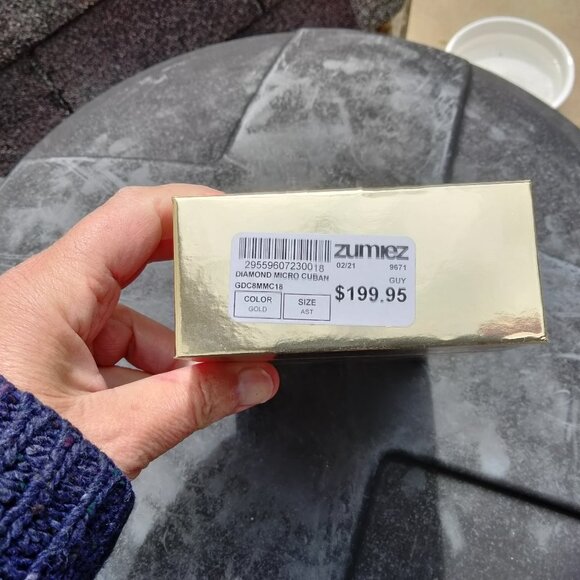 GOLD GODS Necklace Micro Cuban GDC8MMC18 Zumiez 18k Gold Plate Cubic Zirconia - Picture 7 of 8